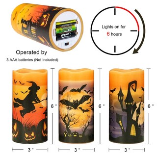 Foto 2 | Foto 2 | Velas Led Parpadeantes Sin Llama Eldnacele Para Halloween Juego De 3 - Venta Internacional.