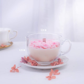 Foto 7 | Foto 7 | Vela Romántica De Soja Aromática Sakura Cup Para Regalo De Cumpleaños Boda - Venta Internacional.