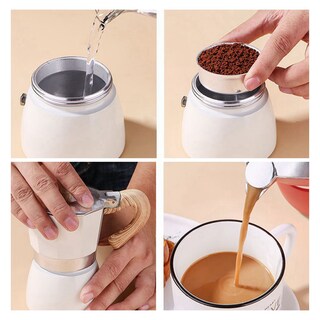 Foto 1 | Foto 1 | Espresso Maker Moka Pot Classic Estufa Con Taza Color Blanco - Venta Internacional.