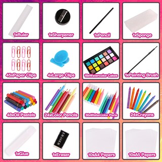 Foto 2 | Foto 2 | Set De Artículos De Arte Y Artesanía Alloytop 226 Unidades Con Lápices De Colores - Venta Internacional.