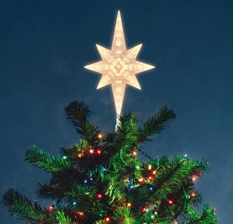 Foto 4 | Foto 4 | Lámpara Para Decorar El Árbol De Navidad Con Forma De Estrella 11 Pulgadas 41 Led Blanco Cálido - Venta Internacional.