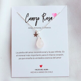 Foto 2 | Foto 2 | Collar De Plata 925 Con Piedra De Cuarzo Rosa Para Mujer - Venta Internacional.