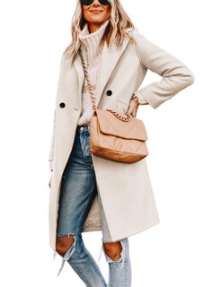 Foto 1 | Foto 1 | Abrigo Hooever De Lana De Invierno Para Mujer Solapa Con Muesca Y Botonadura Simple - Venta Internacional.