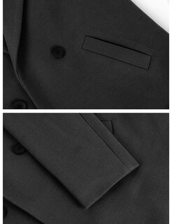 Foto 7 | Foto 7 | Chaqueta Coat Hooever De Lana Para Mujer Con Solapa Y Muesca Color Negro - Venta Internacional.