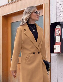 Foto 4 | Foto 4 | Abrigo Hooever Para Mujer De Lana Con Muesca Y Solapa De Un Solo Pecho - Venta Internacional.