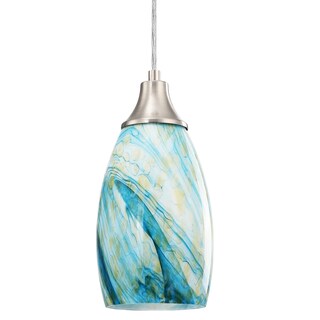 Foto 1 | Foto 1 | Lámpara Colgante Karyfine Art Glass Azul Soplado Mezcla De Amarillo - Venta Internacional.