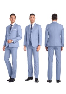 Foto 4 | Foto 4 | Suit Mrbuerly De 3 Piezas Corte Ajustado Color Morado Claro Para Hombre - Venta Internacional.