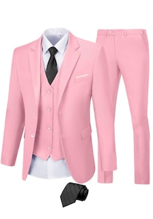 Foto 1 | Foto 1 | Trajes De Graduación Para Hombre Mrbuerly Blazer Y Pantalones Rosa Xxl - Venta Internacional.