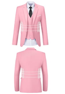 Foto 3 | Foto 3 | Trajes De Graduación Para Hombre Mrbuerly Blazer Y Pantalones Rosa Xxl - Venta Internacional.