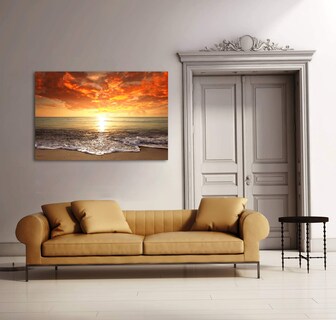 Foto 5 | Foto 5 | Láminas En Lienzo Baisuart S0169 Sunset Ocean Beach 60x90cm - Venta Internacional.
