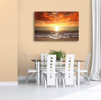 Foto 6 | Foto 6 | Láminas En Lienzo Baisuart S0169 Sunset Ocean Beach 60x90cm - Venta Internacional.