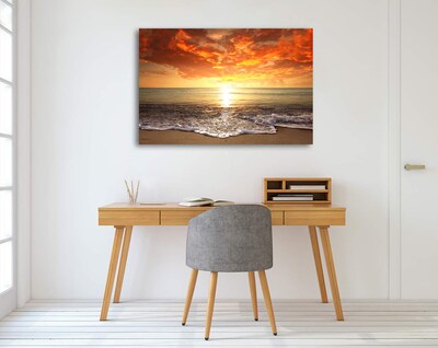 Foto 7 | Foto 7 | Láminas En Lienzo Baisuart S0169 Sunset Ocean Beach 60x90cm - Venta Internacional.