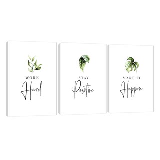 Foto 1 | Foto 1 | Lienzo Decorativo Guttaty 3 Piezas Inspiradoras Plantas Blancas - Venta Internacional.