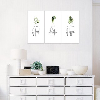 Foto 2 | Foto 2 | Lienzo Decorativo Guttaty 3 Piezas Inspiradoras Plantas Blancas - Venta Internacional.