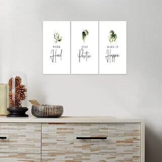 Foto 4 | Foto 4 | Lienzo Decorativo Guttaty 3 Piezas Inspiradoras Plantas Blancas - Venta Internacional.