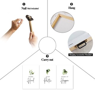 Foto 5 | Foto 5 | Lienzo Decorativo Guttaty 3 Piezas Inspiradoras Plantas Blancas - Venta Internacional.