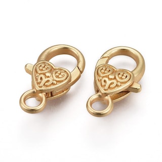 Foto 2 | Foto 2 | Pinza De Langosta Con Forma De Corazón Kissitty De Oro De 18 Quilates Para Hacer Joyas - Venta Internacional.