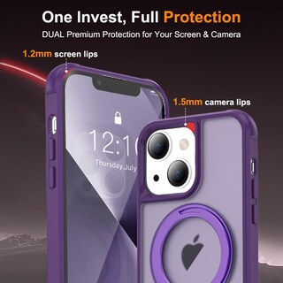 Foto 7 | Foto 7 | Funda Xiqi Para Iphone 13 Y 14 De 6.1 Pulgadas Con Soporte De Anillo Magnético - Venta Internacional.