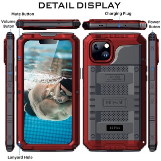 Foto 7 | Foto 7 | Funda Impermeable Mitywah Para Iphone 14 Plus Con Protector De Pantalla - Venta Internacional.