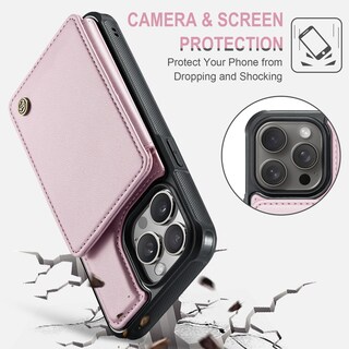 Foto 6 | Foto 6 | Funda Tipo Cartera Vinich Para Iphone 14 Pro Con Tarjetero En Oro Rosa - Venta Internacional.