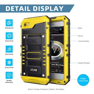 Foto 5 | Foto 5 | Funda Impermeable Mitywah Para Iphone 7/8 Heavy Duty Color Amarillo - Venta Internacional.