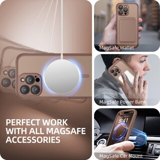Foto 6 | Foto 6 | Funda De Teléfono Berfy Magnetic Para Iphone 16 Pro Max Brown - Venta Internacional.