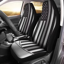 Fundas Para Asientos De Coche Gearider  Diseño Plateado Con Bandera Estadounidense - Venta Internacional.