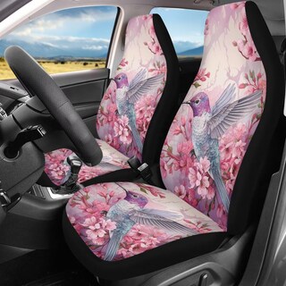 Foto 2 | Foto 2 | Fundas Para Asientos De Coche Instantarts Diseño De Colibrí Y Flor De Cerezo 2 Unidades - Venta Internacional.