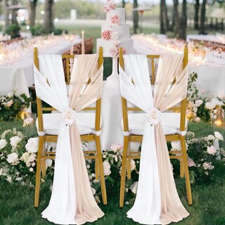 Foto 5 | Foto 5 | Fajas Para Sillas Pakiinno Tul Blanco/champán 50 Paquetes 25 Cm X 2 4 M - Venta Internacional.