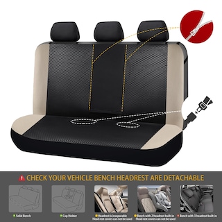 Foto 2 | Foto 2 | Fundas De Asiento De Coche Flying Banner De Neopreno Para Banco Trasero Color Beige - Venta Internacional.