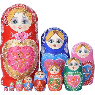 Foto 1 | Foto 1 | Muñecas Anidadas Yakelus Matryoshka 10 Unidades Hechas A Mano Para Niños - Venta Internacional.