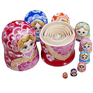 Foto 2 | Foto 2 | Muñecas Anidadas Yakelus Matryoshka 10 Unidades Hechas A Mano Para Niños - Venta Internacional.