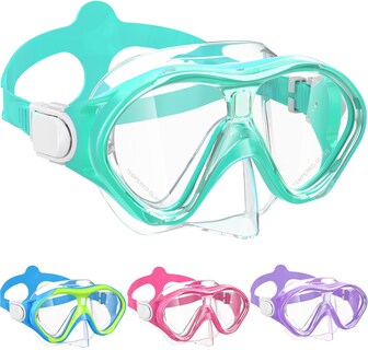 Foto 1 | Foto 1 | Máscara De Natación Acqces Para Niños De 5 A 15 Años Gafas De Esnórquel Y Buceo Color Verde - Venta Internacional.