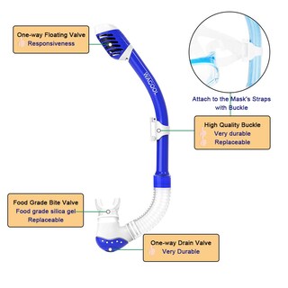 Foto 5 | Foto 5 | Set De Esnórquel Wacool Buceo Y Buceo Para Niños Azul Oscuro - Venta Internacional.