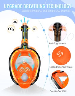 Foto 2 | Foto 2 | Máscara De Snorkel Greatever G2 De Cara Completa Con Sistema Dry Top Y Soporte - Venta Internacional.