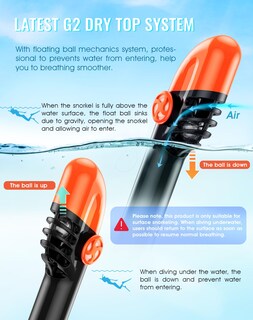 Foto 3 | Foto 3 | Máscara De Snorkel Greatever G2 De Cara Completa Con Sistema Dry Top Y Soporte - Venta Internacional.