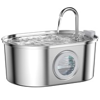 Fuente De Agua Soofpet Cat De Acero Inoxidable De 3 2 Litros Con Ventana - Venta Internacional.