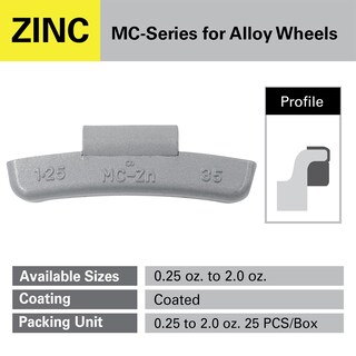Foto 2 | Foto 2 | Pesas De Rueda Ckauto Serie Mc De Zinc Con Clip  1 75 Oz  25 Unidades - Venta Internacional.