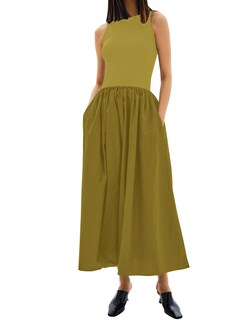 Foto 1 | Foto 1 | Vestido Missactiver De Cuello Redondo Sin Mangas Maxi Verde De Algodón Para Mujer - Venta Internacional.