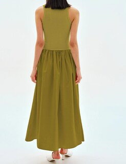 Foto 2 | Foto 2 | Vestido Missactiver De Cuello Redondo Sin Mangas Maxi Verde De Algodón Para Mujer - Venta Internacional.