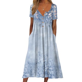 Foto 1 | Foto 1 | Vestido Tipo Camiseta Guteidee Con Estampado Floral De Verano Para Mujer Talla Grande - Venta Internacional.