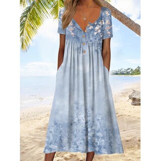 Foto 2 | Foto 2 | Vestido Tipo Camiseta Guteidee Con Estampado Floral De Verano Para Mujer Talla Grande - Venta Internacional.
