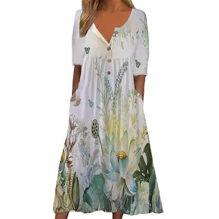 Foto 1 | Foto 1 | Vestido Tipo Camiseta Guteidee Con Estampado Floral De Verano Para Mujer  Talla Grande - Venta Internacional.