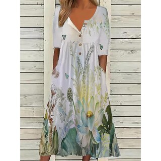 Foto 2 | Foto 2 | Vestido Tipo Camiseta Guteidee Con Estampado Floral De Verano Para Mujer  Talla Grande - Venta Internacional.