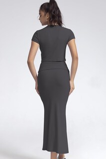 Foto 4 | Foto 4 | Conjunto De Dos Piezas Chyrii De Manga Corta Y Falda Larga Para Mujer - Venta Internacional.