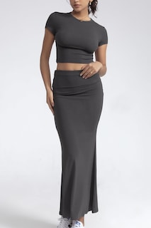 Foto 6 | Foto 6 | Conjunto De Dos Piezas Chyrii De Manga Corta Y Falda Larga Para Mujer - Venta Internacional.