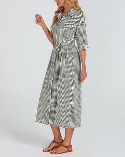 Foto 3 | Foto 3 | Vestido Largo Yexpine A Cuadros De Media Manga Con Cuello En V Y Cinturón Para Mujer - Venta Internacional.