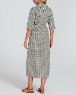 Foto 4 | Foto 4 | Vestido Largo Yexpine A Cuadros De Media Manga Con Cuello En V Y Cinturón Para Mujer - Venta Internacional.