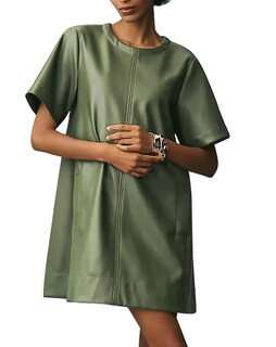 Foto 1 | Foto 1 | Vestido Ezapine Mini De Piel Sintética Verde A Line Para Mujer - Venta Internacional.