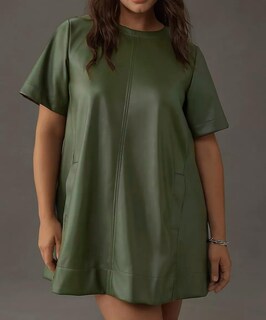 Foto 5 | Foto 5 | Vestido Ezapine Mini De Piel Sintética Verde A Line Para Mujer - Venta Internacional.
